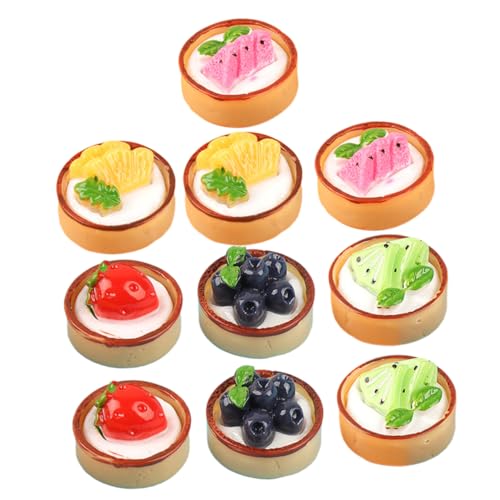 TOYANDONA 18 Stück Simulierter Obstkuchen Mini-Fake-Kuchen Kuchenstück Kuchendekoration Simulation Kuchen Kleines Kuchenmodell Gefälschter Nachtisch Farbige Kuchenstütze Wohnkultur Harz von TOYANDONA