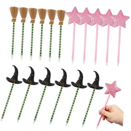 TOYANDONA 18 Stück Teiliges Dekorative Kugelschreiber mit Hexenhut Besen und Stern Design Party Valentinstag Schreibset als Mitgebsel für Halloween und Geburtstagsfeiern TOYANDONA 18 Stück Teiliges Dekorative Kugelschreiber mit Hexenhut Besen und Stern Design Party Valentinstag Schreibset als Mitgebsel für Halloween und Geburtstagsfeiern von TOYANDONA