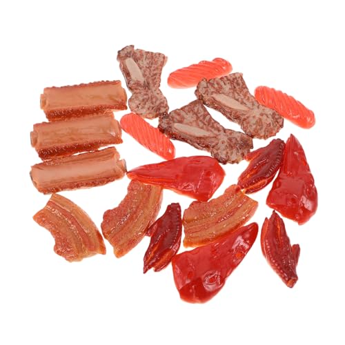 TOYANDONA 18 Stück Teiliges Realistisches Fake Food Detailgetreue Stabile Kunststoff Fleischmodelle für Küche Fotografie DIY Dekoration und Professionelles Pretend Play von TOYANDONA