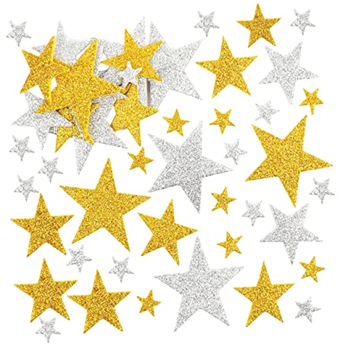 TOYANDONA 180 Stück Teiliges Bunte Glitzer Sternaufkleber Selbstklebende Weihnachtssterne Funkelnde Eva Sterne Kreative Deko für Scrapbooking und Partygestaltung von TOYANDONA