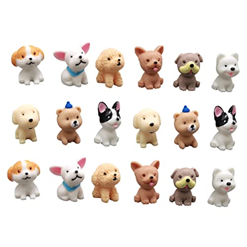 TOYANDONA 18Stücke Miniatur Welpenfiguren aus Harz Realistische Tierornamente für Partygeschenke und Dekoration für Garten und Zuhause von TOYANDONA