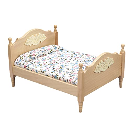 TOYANDONA 1Pc Miniatur Doppelbett Modell Für Puppenhaus DIY öbel Zubehör Für Kinderzimmer Puppenhaus Einrichtungsgegenstände Miniatur Holzfarbe TOYANDONA 1Pc Miniatur Doppelbett Modell Für Puppenhaus DIY öbel Zubehör Für Kinderzimmer Puppenhaus Einrichtungsgegenstände Miniatur Holzfarbe von TOYANDONA