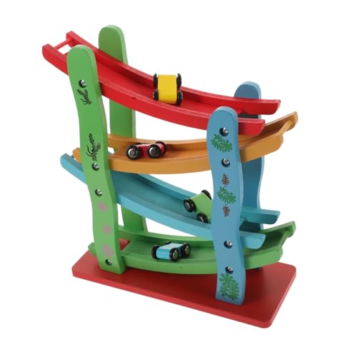 TOYANDONA 4 Lagiges Holzspielzeug Mit Gleitrutsche Für Kreatives Schiebespielzeug Für Drinnen Ideal Für Spielzimmer Und Als Für Jungen Und ädchen von TOYANDONA