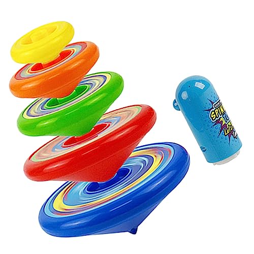 TOYANDONA Rotierendes Kreiselspielzeug Satz für Kinder Lustige Manuelle aus Kunststoff Stapelbar Fördert Hand Auge Koordination Kindergeschenk von TOYANDONA