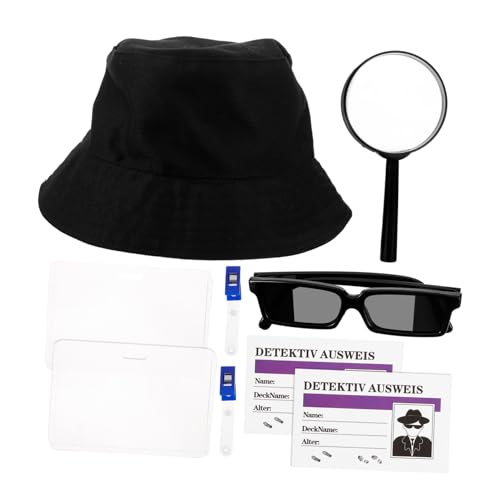 TOYANDONA 1Satz Detektiv Kostüm für Teiliges Cosplay Requisiten mit Hut Brille und Lupe für Halloween Rollenspiel und Krimifans Fördert Logisches und Kreativität von TOYANDONA