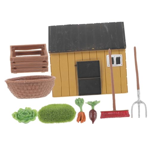 TOYANDONA Kleiner Bauernhof Modellset für Kinder Miniatur Garten Dekoration Pädagogisches Spielzeug für Rollenspiele Sichere Kunststoff Requisiten für Haus und Gartenlandschaftsgestaltung von TOYANDONA