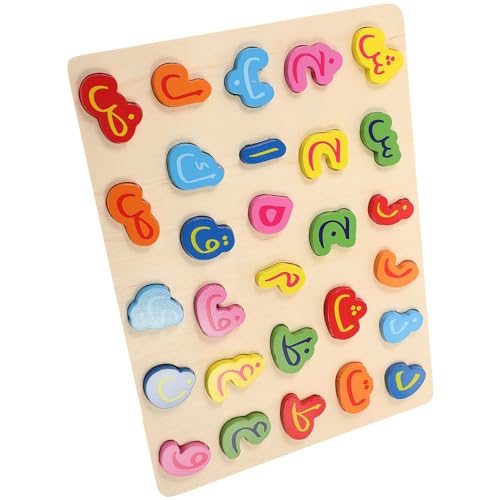 TOYANDONA 1Satz Holzpuzzle für Arabisches Alphabet Pädagogisches Holzspielzeug für Vorschulkinder Fördert Logisches und Hand Auge Koordination für Jungen von TOYANDONA