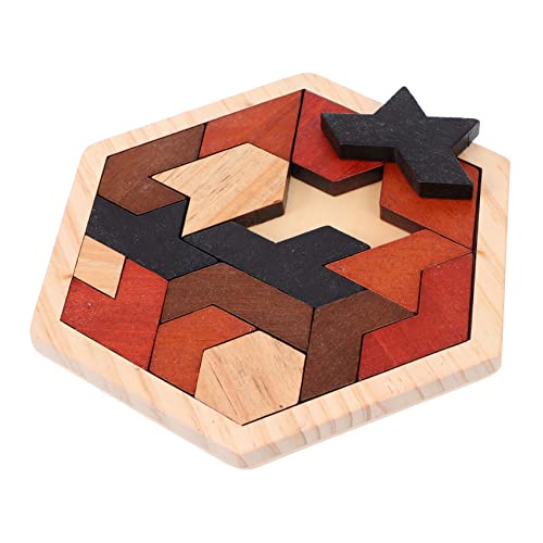 TOYANDONA 1Satz Holzpuzzle für Geometrische Formen DIY Tangram Montessori Lernspielzeug für Hand Augen Koordination und Problemlösungsfähigkeiten für Schulanfang von TOYANDONA
