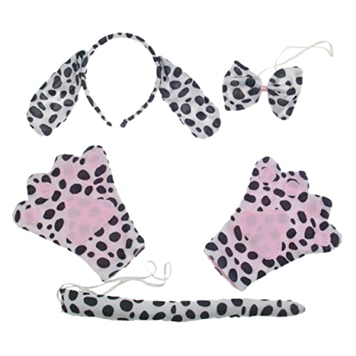 TOYANDONA 1Satz Hundekostüm Set für Erwachsene Teiliges Halloween Cosplay Set mit Stirnband und Fliege im Dalmatiner Stil für Festlichkeiten und Partys von TOYANDONA