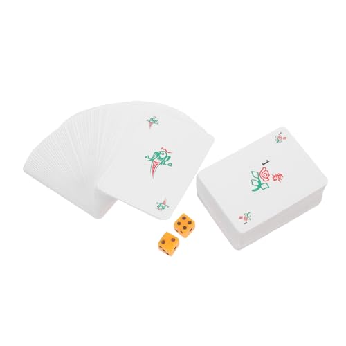 TOYANDONA 1Satz Mahjong Kartenset Mini Pokerkarten Chinesischer Stil Handliches Reisespiel mit Karten und Würfeln für Party und Unterhaltung TOYANDONA 1Satz Mahjong Kartenset Mini Pokerkarten Chinesischer Stil Handliches Reisespiel mit Karten und Würfeln für Party und Unterhaltung von TOYANDONA