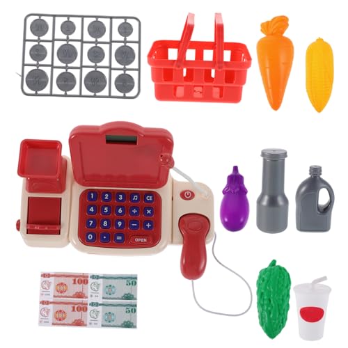 TOYANDONA 1Satz Multifunktionale Supermarktkasse mit Scanner Spielgeld und Zubehör für Lernspiel und Rollenspiel für Kleinkinder von TOYANDONA