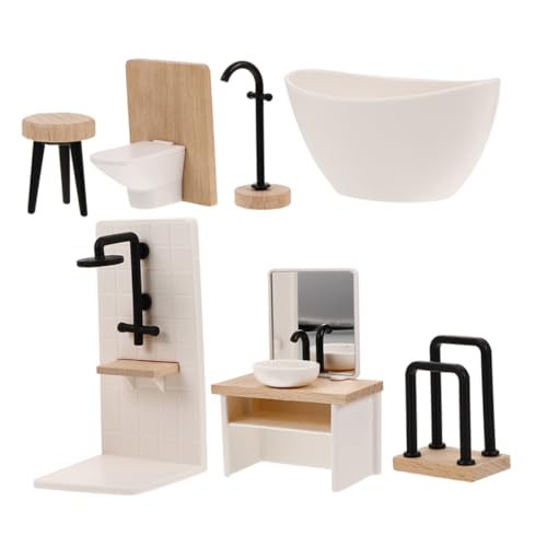 TOYANDONA Puppenhaus Badezimmer 7 Stück Miniatur Möbel für Puppenhäuser Realistische Badewanne Toilette Waschbecken Dekoration für Kleiner Puppenhaus Zubehör für Sammler TOYANDONA Puppenhaus Badezimmer 7 Stück Miniatur Möbel für Puppenhäuser Realistische Badewanne Toilette Waschbecken Dekoration für Kleiner Puppenhaus Zubehör für Sammler von TOYANDONA