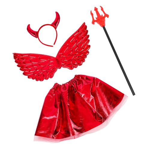 TOYANDONA 1Satz Teufel Kostüm für Teiliges Halloween Cosplay Zubehör mit Hörnern Roten Flügeln und Herzstab für Karneval und Partys TOYANDONA 1Satz Teufel Kostüm für Teiliges Halloween Cosplay Zubehör mit Hörnern Roten Flügeln und Herzstab für Karneval und Partys von TOYANDONA