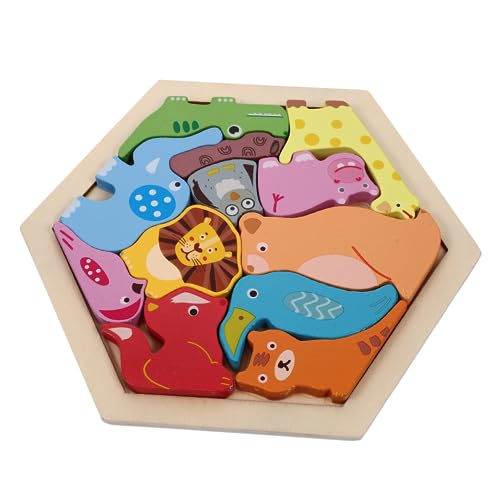 TOYANDONA 1Satz Tierpuzzle Aus Holz Für Kleinkinder Interaktives Puzzlespielzeug Mit Geometrischen Formen Geburtstagsgeschenk Kreativität Und Hand Augen Koordination von TOYANDONA