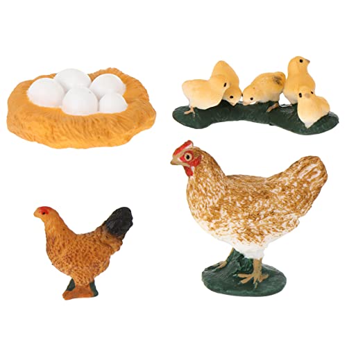 TOYANDONA 1Satz Tierspielfiguren Hühnerwachstumszyklus Modell für Kognitive Lernspielzeuge aus Sicherem Dekorative Figuren für Zuhause Lehrreiches für Neugierige von TOYANDONA