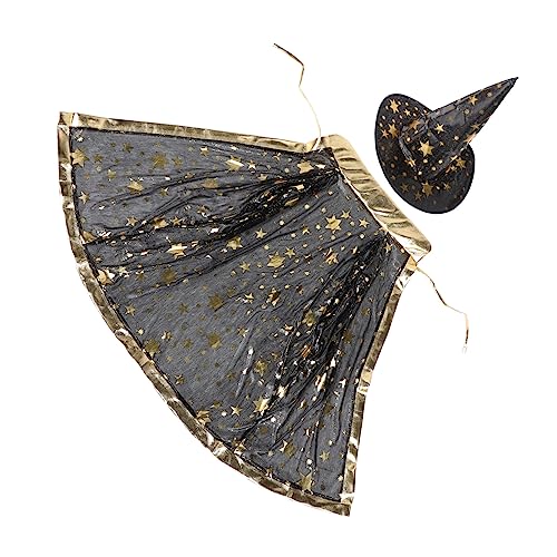 TOYANDONA 1Satz Umhang für Cosplay Cape mit Hut für Halloween und Bühnenaufführungen Kostüm für Kleine Hexen von TOYANDONA