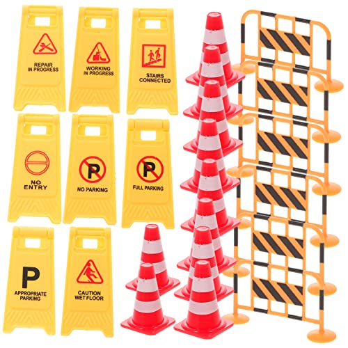 TOYANDONA 1Satz Verkehrsschildern für Lernspielzeug für Straßenkognition mit Warnzeichen Roten Pylonen und Orangefarbenen Absperrungen für Kleine TOYANDONA 1Satz Verkehrsschildern für Lernspielzeug für Straßenkognition mit Warnzeichen Roten Pylonen und Orangefarbenen Absperrungen für Kleine von TOYANDONA