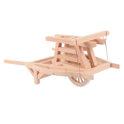 TOYANDONA Landschaftsbedarf Mini-holzkarrenmodell Einzigartige Vintage-schubkarre Für Weihnachtsdekorationen von TOYANDONA