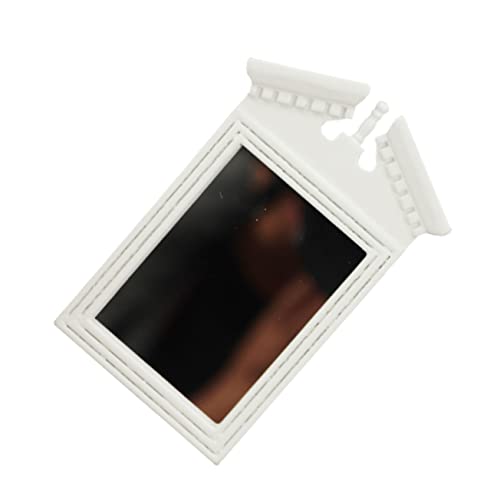 TOYANDONA 1stk Mini-weißer Spiegel Mini-hausbedarf Szene Klein Voll Mini Schminkspiegel Körper Wohnkultur Miniatur Puppenhaus-schminkspiegel Stütze Tischspiegel Desktop-Ornament Holz von TOYANDONA