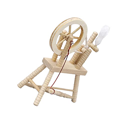 TOYANDONA 1stk Modell Vintage Spinnrad Mini Puppenmöbel Landschaftsmöbel Decoraciones para Sala De Casa Fee Garten Möbel Mini-spinnrad Aus Holz Holzmöbel Winzig Hölzern Erdfarben Einstellen von TOYANDONA