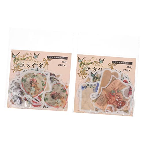 TOYANDONA 2 Boxen Material Dekorative Aufkleber Nagelaufkleber Scrapbook Retro Handgemachte Aufkleber DIY Dekorative Aufkleber Albumaufkleber Selbstklebende Aufkleber Planer von TOYANDONA