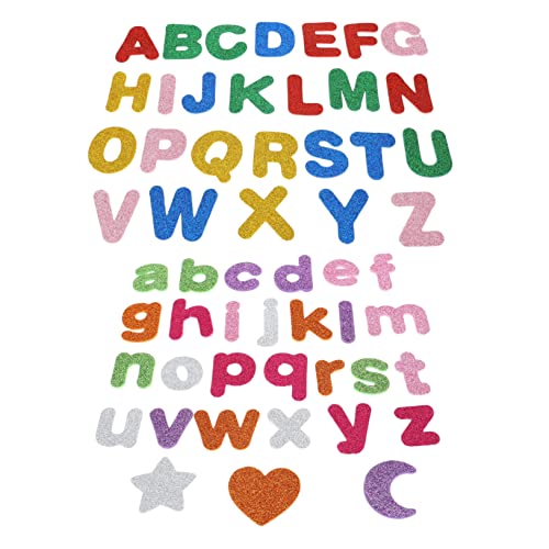 TOYANDONA 2 Kleinbuchstaben Aufkleber Nagelaufkleber Kinderaufkleber Dekorationsaufkleber DIY Aufkleber Pädagogische Alphabet Aufkleber Glitzerpulver Aufkleber Bunter Eva von TOYANDONA