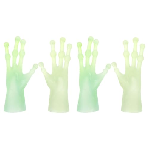 TOYANDONA 2 Paar Lustige Außerirdische Fingerhandschuhe Süße Handpuppenkostüm -Requisite Für Halloween Weich Und Bequem Für Streiche Cosplay Und Partys, Die Für Alle Altersgruppen Hellgrün von TOYANDONA