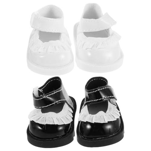 TOYANDONA 2 Paar Puppen-Minischuhe mit Blumenspitze, Ersatz-Spielzeugschuhe, Ankleidezubehör für Mädchen, Babypuppen, Spielzeug-Outfit-Zubehör von TOYANDONA
