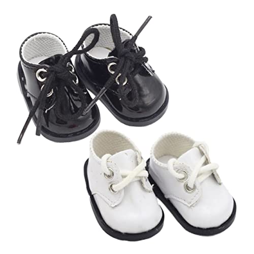 TOYANDONA 2 Paar Puppen Sneakers Miniatur Puppenschuhe Mini Schuhe Deko Puppe Deko Schuhe Weiche Puppen Süße Schuhe Dekoration Junge Puppe Puppenschuhe Plüsch Puppenzubehör Leder von TOYANDONA