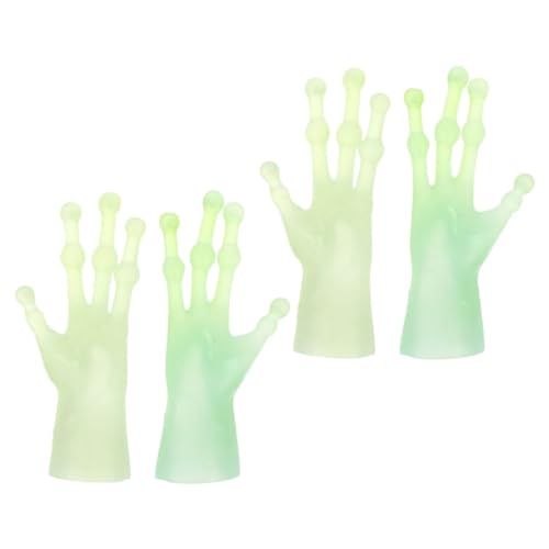 TOYANDONA 2 Paare Halloween gefälschte Finger Alien Hände realistisch kinderhandschuhe Zombiehände Handschuhe Alien-Fingerabdeckung Halloween-Fingerspitzen Geisterhandschuhe PVC Light Green von TOYANDONA