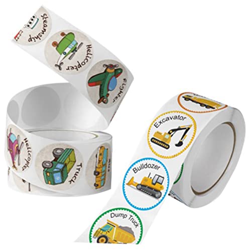 TOYANDONA 2 Rollen Bagger Aufkleber Schulmaterial Für Abnehmbare Fahrzeuge Drucken Aufkleber Ermutigen Sie Belohnungsaufkleber Aufkleber Klassenzimmer Kupferplattenaufkleber von TOYANDONA