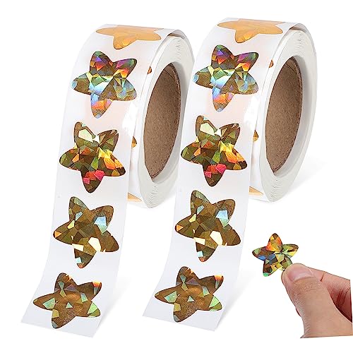 TOYANDONA 2 Rollen Sternaufkleber Selber Machen Sternaufkleber Für Belohnungstabelle Goldene Sternabziehbilder Belohnungsaufkleber Goldene Sternaufkleber Sterne-Aufkleber PVC Selbstklebend von TOYANDONA