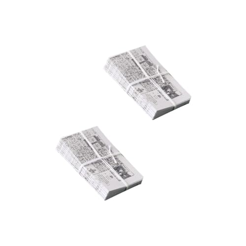 TOYANDONA Lieferungen 2 STK Puppenhaus Büroaccessoires Ornamente Tischdekoration Zeitungsbündel Flapper- Kerzenlöscher-Clip Miniaturmöbel Mini-Zeitung Puppenhauszeitung Essen Spielen Modell von TOYANDONA
