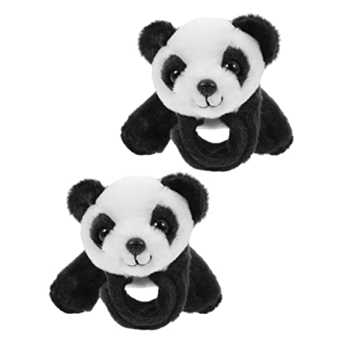 TOYANDONA 2 STK Plüsch Bang Armband Schlagarmbänder Mit Dschungelmotiven Tierische Schlagringe Slap-Armband- Panda-plüsch-Slap-armbänder Party-Slap-armbänder Pp Baumwolle von TOYANDONA