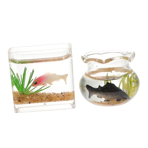 TOYANDONA 2 Stück Miniatur-Aquarium- Realistischer Karpfen Mini- - Maßstab 1:12 Miniatur-Handwerk für und Heimschmuck von TOYANDONA