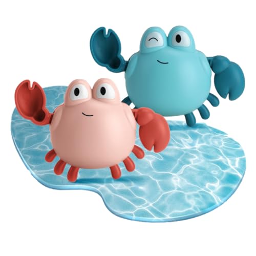 TOYANDONA 2 STÜCK Teiliges Aufziehbares Krabbenspielzeug für Kleinkinder Buntes Badewannenspielzeug Schadstofffrei Sicher für Junge Mädchen Fördert Spielerisches Baden und Zufällige Farbe von TOYANDONA