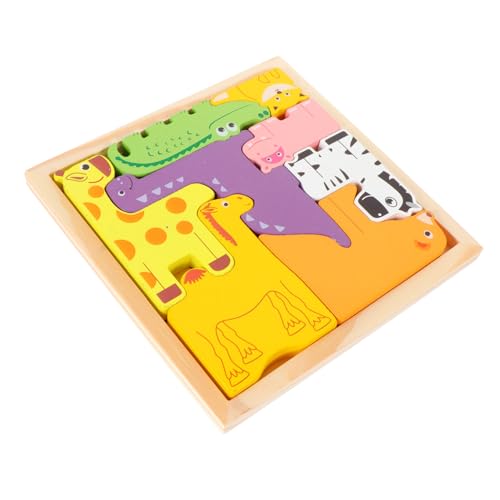 TOYANDONA 2 Sätze 3D-Tierpuzzle Lernspielzeug für Kleinkinder pädagogisches Puzzle-Spielzeug Kinderspielzeug Spielset aus Holz Stereotierspielzeug Puzzle-Spielzeug mit Holztieren Mädchen von TOYANDONA
