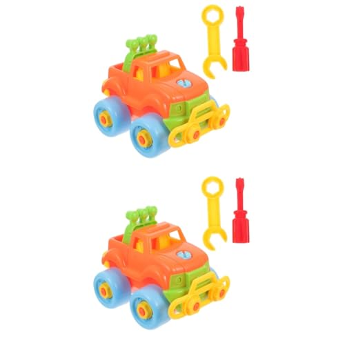 TOYANDONA 2 Sätze Abnehmbares Spielzeug Flugzeugspielzeug Flugzeug Spielzeug Babyautomodell Spielzeug Auto Spielzeug Auseinander Nehmen Kind Plastik Kleines Spielzeug Karikatur von TOYANDONA