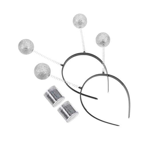 TOYANDONA 2 Sätze Antennen Haarreif mit Glitzerkugeln Funkelnde Kostüm Accessoires für Halloween Geeignet für Familie und Party Silber TOYANDONA 2 Sätze Antennen Haarreif mit Glitzerkugeln Funkelnde Kostüm Accessoires für Halloween Geeignet für Familie und Party Silber von TOYANDONA