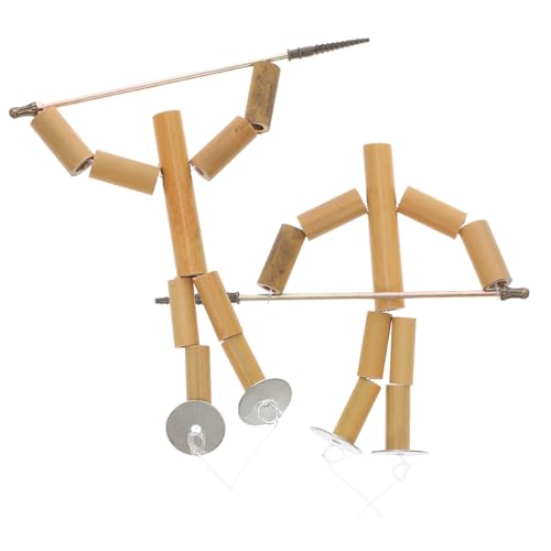 TOYANDONA 2 Sets Bambusspielzeug Bambuspuppe Pk Spielzeug Desktop-Puppenspielzeug Bambusmann Spielzeug Pk Spielspielzeug Bambus-Kampfspiel Bambuspuppenspielzeug Bambus Pk Puppenset von TOYANDONA
