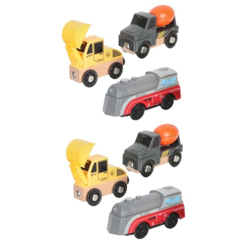 TOYANDONA 2 Sätze Baufahrzeug Kinderspielzeug Spielset aus Holz Modelle Autos Spielzeug Automodell am Straßenrand LKW-Spielzeug für Kinder Wagen einstellen Auto Model technisches Fahrzeug von TOYANDONA