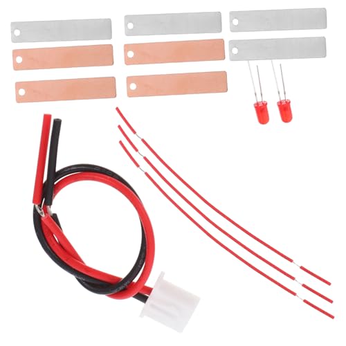 TOYANDONA 2 Sätze DIY Fruchtbatterie Experimentierkasten mit Metall Kupfer Platten für Physikunterricht Orangen Kartoffeln Zitronen Stromerzeugung LED Licht Nachhaltiges Energie von TOYANDONA