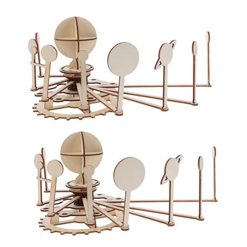 TOYANDONA 2 Sätze DIY Solar System Modell Kit aus Holz Langlebiges Pädagogisches Wissenschaftsspielzeug Kreatives Puzzle für Fördert Motorische Fähigkeiten für Schulprojekte und Dekoration von TOYANDONA