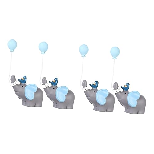 TOYANDONA 2 Sätze Elefantenpuppe Ornamente Cupcake Mini Statue Tier Kuchen Figuren Elefanten Kleine Geburtstagsdeko Hochzeitstorte Topper Elefanten Figur Harz 2 Stücke * 2 von TOYANDONA