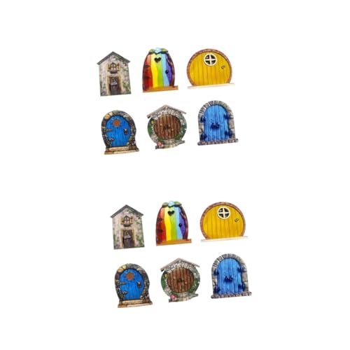 TOYANDONA 2 Sätze Feentürdekoration Fee Haustür Feentür Für Den Garten Miniatur Feentüren Für Gartenbäume Unfertige Feentüren Aus Holz Holztür Für Garten Hölzern 6 Stücke * 2 von TOYANDONA