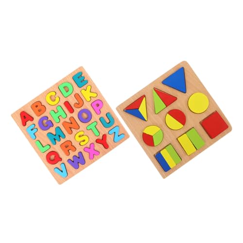 TOYANDONA 2 Sätze Formblöcke passen zu Puzzle kinderpuzzle Kid Toys spielsachen shaperly Formensortierspielzeug geometrische Form passende spielzeuge hölzern Colorful von TOYANDONA