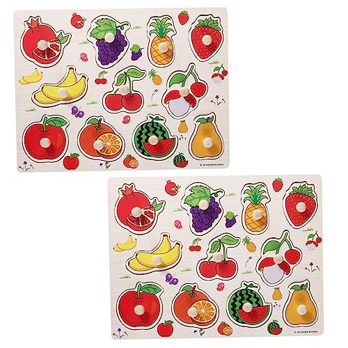 TOYANDONA 2 Sätze Fruchtpuzzle Bunte Lernspiele Montessori Pädagogisches Jigsaw Ab Jahren für Jungen Mädchen Kreativität und Feinmotorik von TOYANDONA