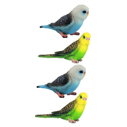 TOYANDONA 2 Sätze Gefälschte Vogelverzierungen Papageienspielzeug Simulation Vogelsittiche Vogel- Papagei Klein Mini-kunstvögel Künstlich Realistisch Plastik 2 Stück * 2 von TOYANDONA