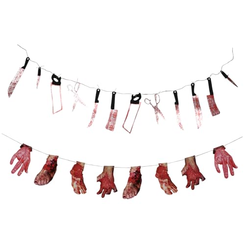 TOYANDONA 2 Sätze Halloween-String-Flaggen im Freien blutig Party Tür Halloween küche Halloween dekoartikel Outdoor Gruselige Halloween-Girlande Halloween hängende Messer Plastik TOYANDONA 2 Sätze Halloween-String-Flaggen im Freien blutig Party Tür Halloween küche Halloween dekoartikel Outdoor Gruselige Halloween-Girlande Halloween hängende Messer Plastik von TOYANDONA