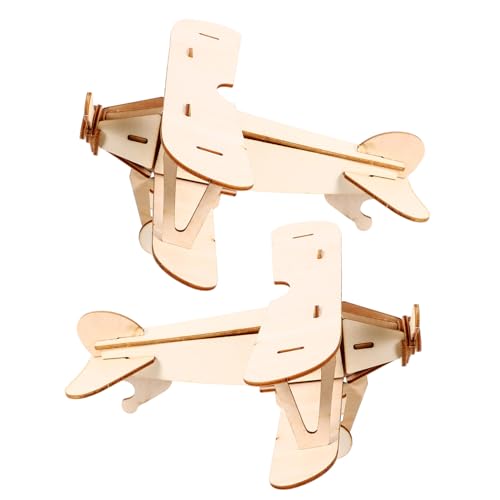 TOYANDONA 2 Sätze Holz Flugzeug Modellset DIY Holzpuzzle für Pädagogisches Dekorativ und Kreativ für Zuhause Büro und Mehr von TOYANDONA